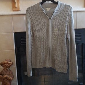COZY Cable Knit Sweater With Zipper & Side Pockets